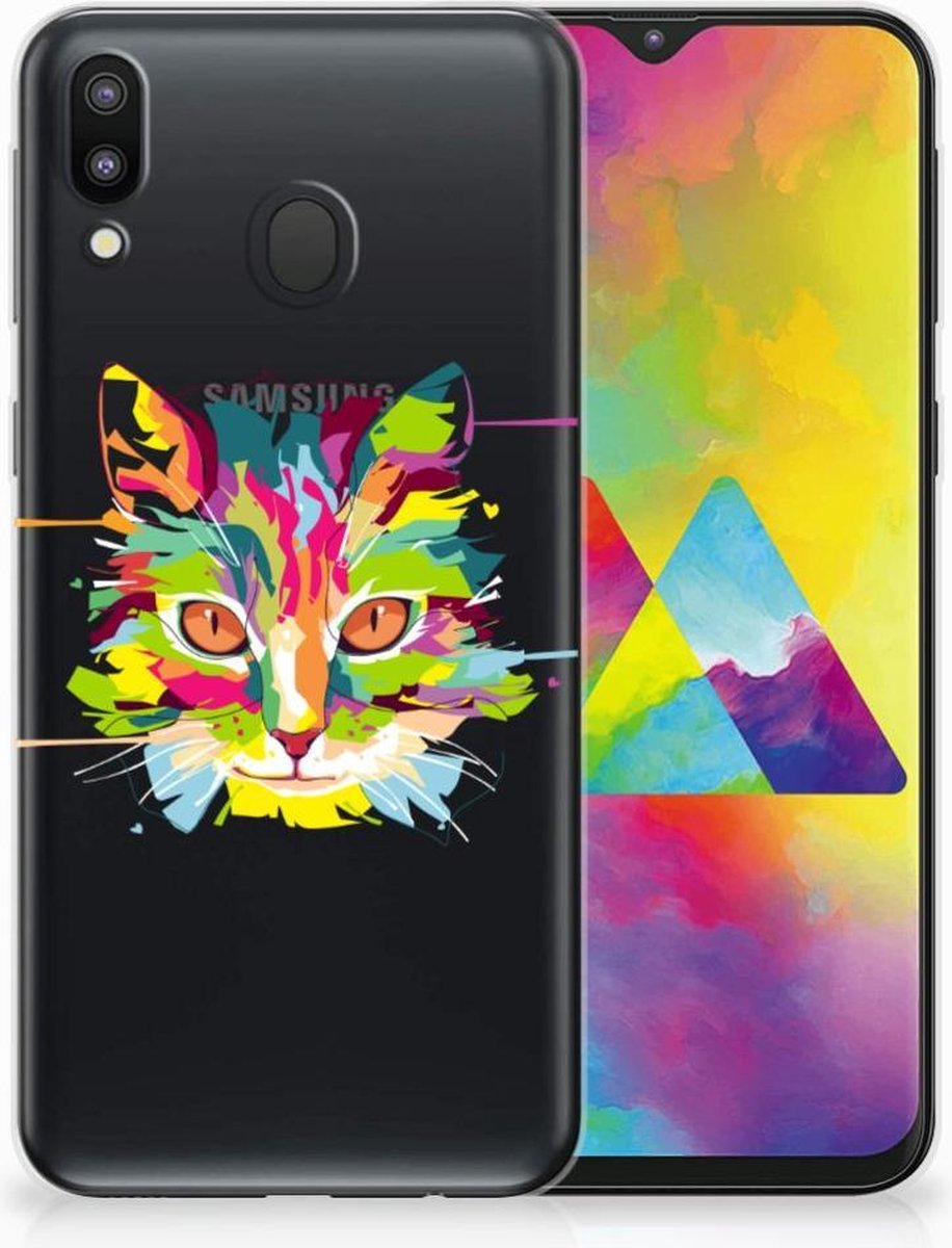 Samsung Galaxy M20 (Power) Telefoonhoesje met Naam Cat Color