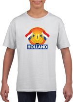Wit Holland supporter kampioen shirt kinderen 122/128