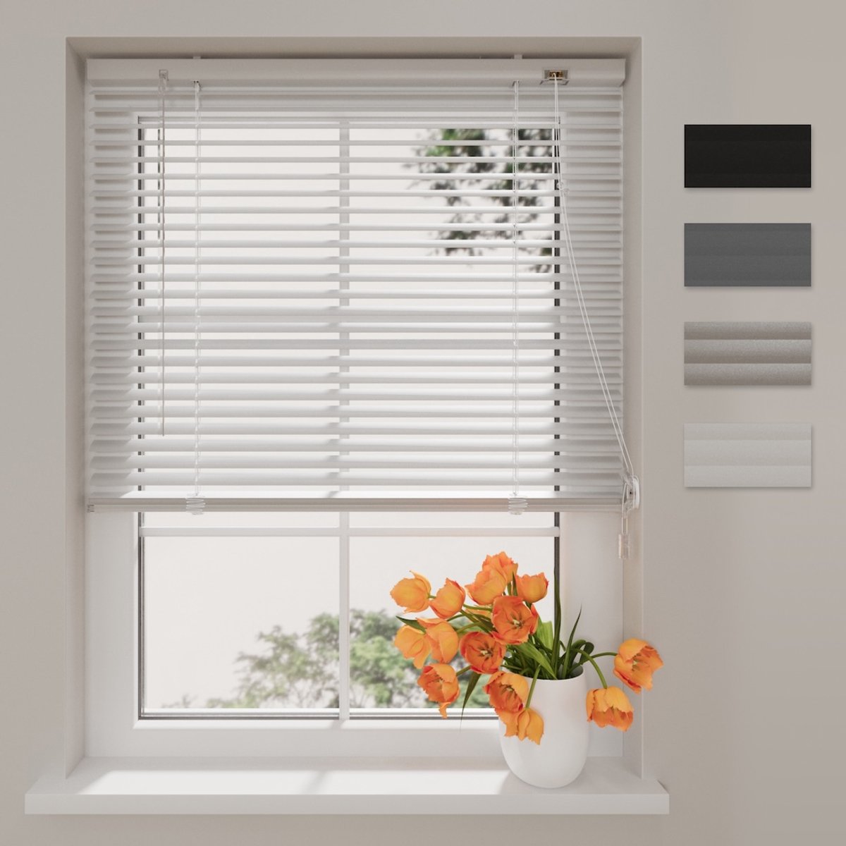 Aluminium Jaloezie Easy - 25 mm - White - 80 x 175