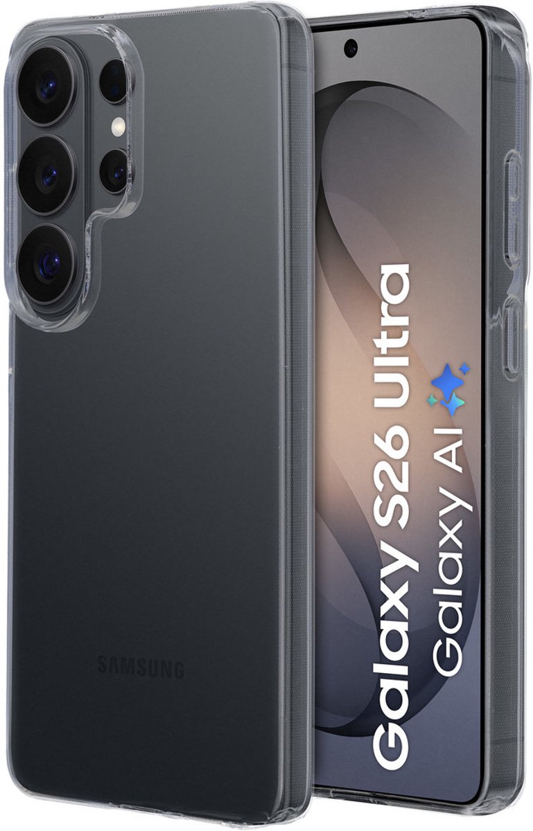 Mobiparts hoesje geschikt voor Samsung Galaxy S26 Ultra - Zacht TPU - Schokabsorberend TPU - Grip Coating - Transparant