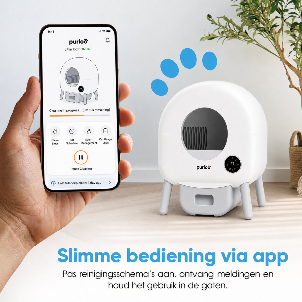 Purloo Automatische Kattenbak 65L XXL - Zelfreinigend + App thumbnail 3