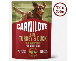 Carnilove Dog Pouch Paté Turkey & Duck with Timothy Grass 12 x 300 g