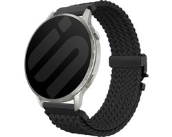 Strap-it 22mm Gevlochten band met P-gesp - Universeel 22mm geschikt voor Garmin Vivoactive 4 / Garmin Venu 4 - 45mm / Garmin Venu 3 / Garmin Venu 2 / Garmin Forerunner 570 - 47mm / Garmin Forerunner 265 / Garmin Forerunner 255 - Zwart