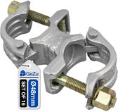 GeZu Impex Parallelkoppeling Ø 48 x 48 mm | Parallel | Set van 16 set van 16 Thermisch Verzinkt Klem voor Steiger Stalen