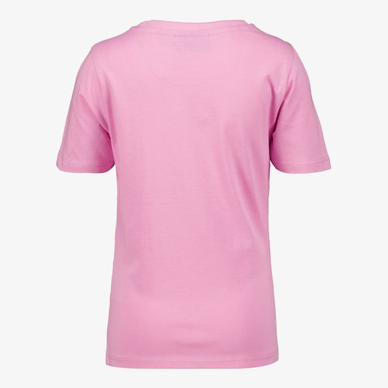 Roze T-shirt met korte mouwen, achterkant.