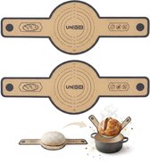 UNBOX 2 Stuks - Siliconen Deeg Bakmat - Deegmat - Broodslinger - Antiaanbak Bakmat voor Brood Maken - Zuur Desem Starter set - Broodmat met Lange Handgreep