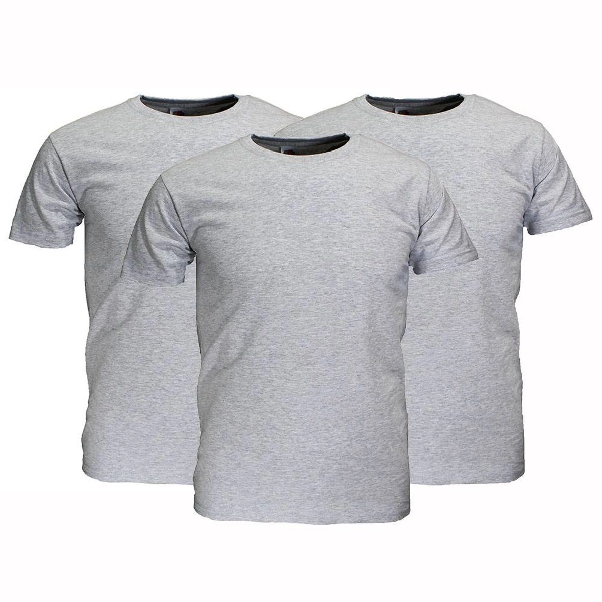 Fruit Of The Loom Blanco Katoenen T-Shirts 3-Pack Grijs Gemêleerd - S