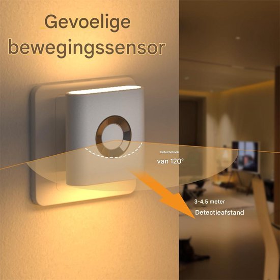 carmdering - Plug-in LED Nachtlampje - Bewegingsgeactiveerde - Wandlamp Met Sensor - Automatisch Aan/Uit Bij Beweging -Compact Ontwerp Zonder Stopcontact Te Blokkeren - Veilig Voor Kinderen En Ouderen - 2 Stuks van Carmdering — afbeelding 3
