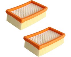 Multifunctioneel vervangingsfilter – Een speciaal plat geplooid filter,--Geschikt voor de Kärcher WD4, MV4, MV6 en WD5P stofzuigers – – Eenvoudige installatie – het reinigen van kasten, tapijten en trappen – Verpakking van 2 stuks