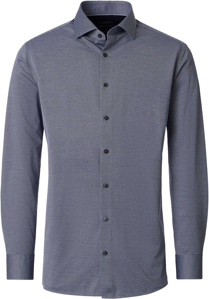 VENTI CASA MODA comfort fit overhemd - jersey - lichtblauw - Strijkvriendelijk - Boordmaat: 52