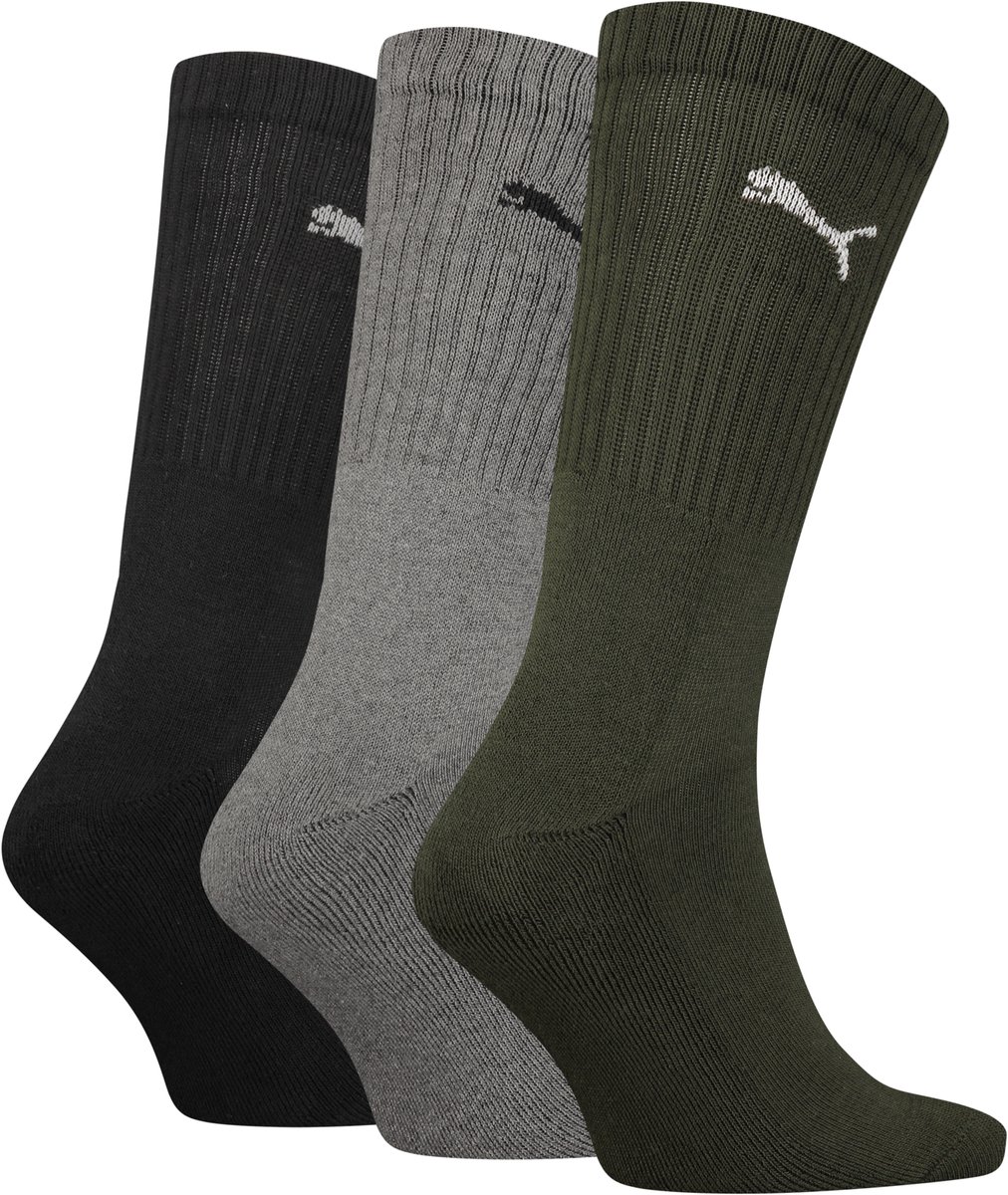 Puma Crew Sock 3-pack unisex sokken combo Groen