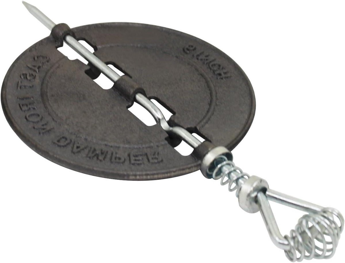 Kachelpijp Demper - Smoorklep Rookkanaal - Warmte Retentie - Universeel Gietijzer - 142mm 6 inch - Zwart