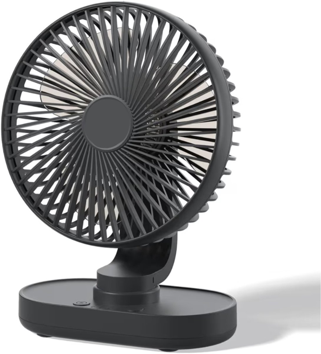 BIXc®- Tafelventilator, Stille Mini USB Ventilator, Automatische Oscillerende 4 Snelheden, 4000mAh, Sterke Luchtstroom voor Huis, Kantoor, Reizen, Kamperen, Zwart