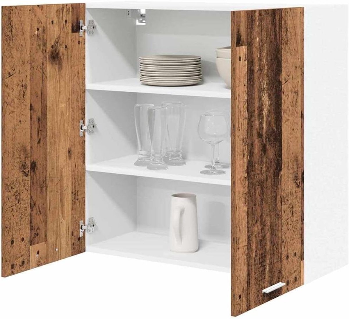 Hangkast Keuken - Opbergkast Keukenmeubel - Keuken organiseren - Vlekbestendig oppervlak - 80 x 31 x 80 cm - Oudhout