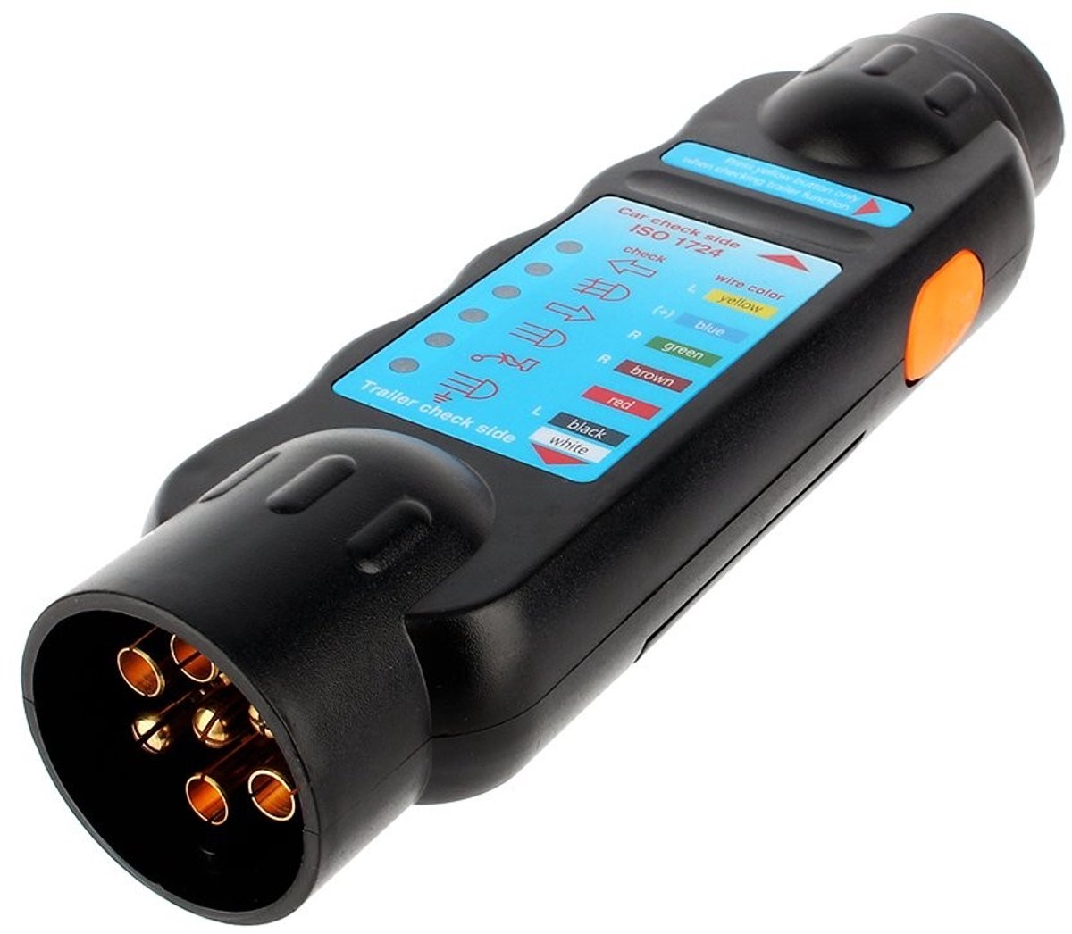 Allecto - 7Pin Trailer Tester Tool - Diagnostische gereedschappen - Zwart - 12V Auto Slepen Trailer Stopcontact Aansluiting Tester - Geschikt voor ...