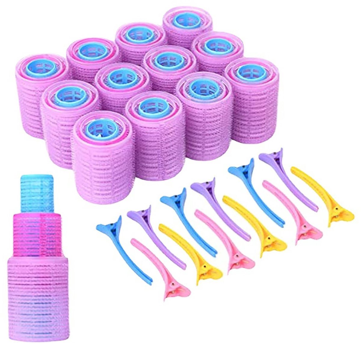 Allecto - 36-delige Haarrollerset - Zelf-grip Haarkruller - Draagbare Stylingtool - Grote en Kleine Haarrollers - Voor Thuisgebruik - Inclusief Clips