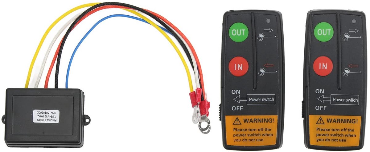Allecto - Draadloze Lier Afstandsbediening - 75 Voet Bereik - Hoge Gevoeligheid - Universeel - Voor Auto Vrachtwagen - 12V 24V