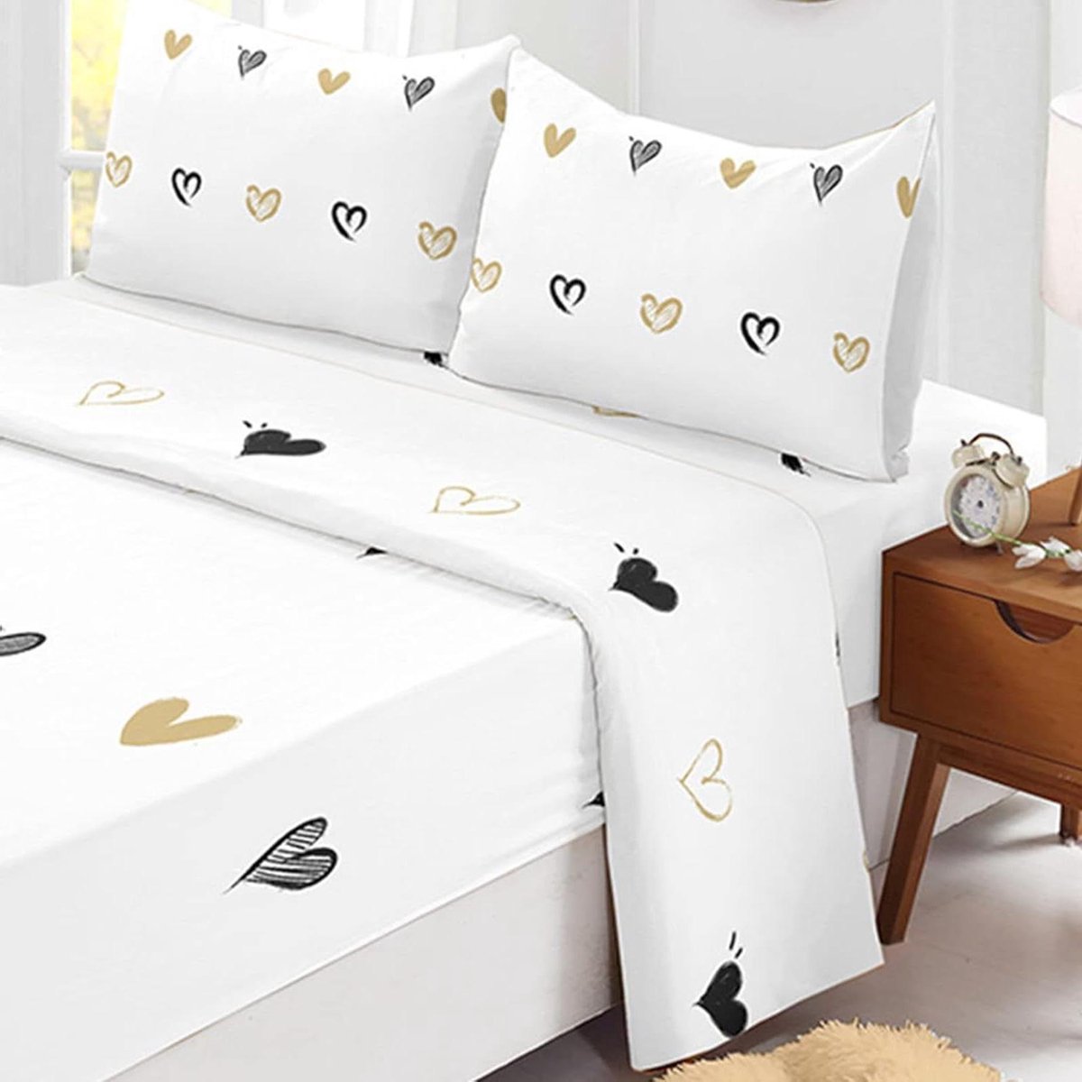 Lakenset 4 Delig - Beddengoed Set - Comfortabel Slapen - 40cm Diepe Zak - 140x190cm - Hart