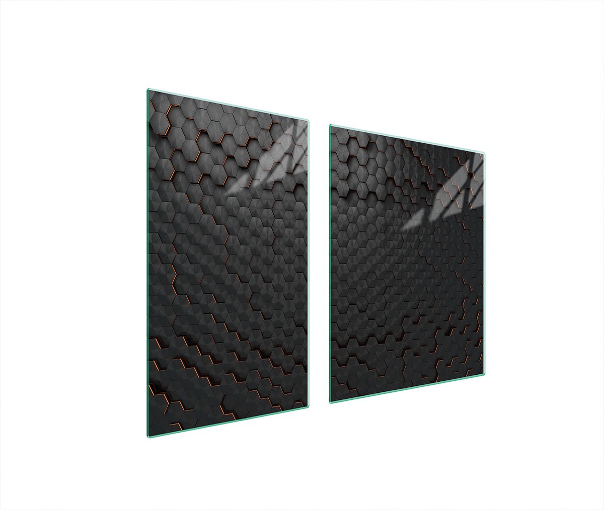TMK ArtDeko Serie - Glas Snijplank en Beschermplaat - 100x52 cm - Zwart