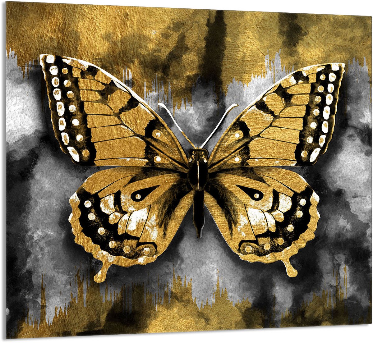 TMK ArtDeko - Paneel van gehard glas - 65x60 cm - Motief: Vlinder