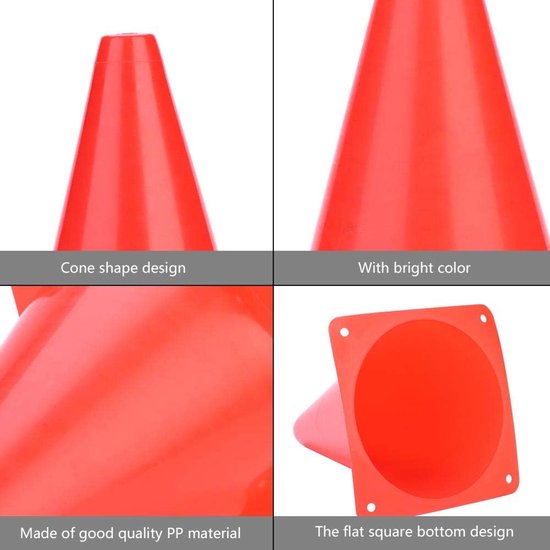 Trainingskegels Voetbal - Sport Markers - Agility Training - Zacht PP Materiaal - 6 Stuks 18cm - Rood — afbeelding 5