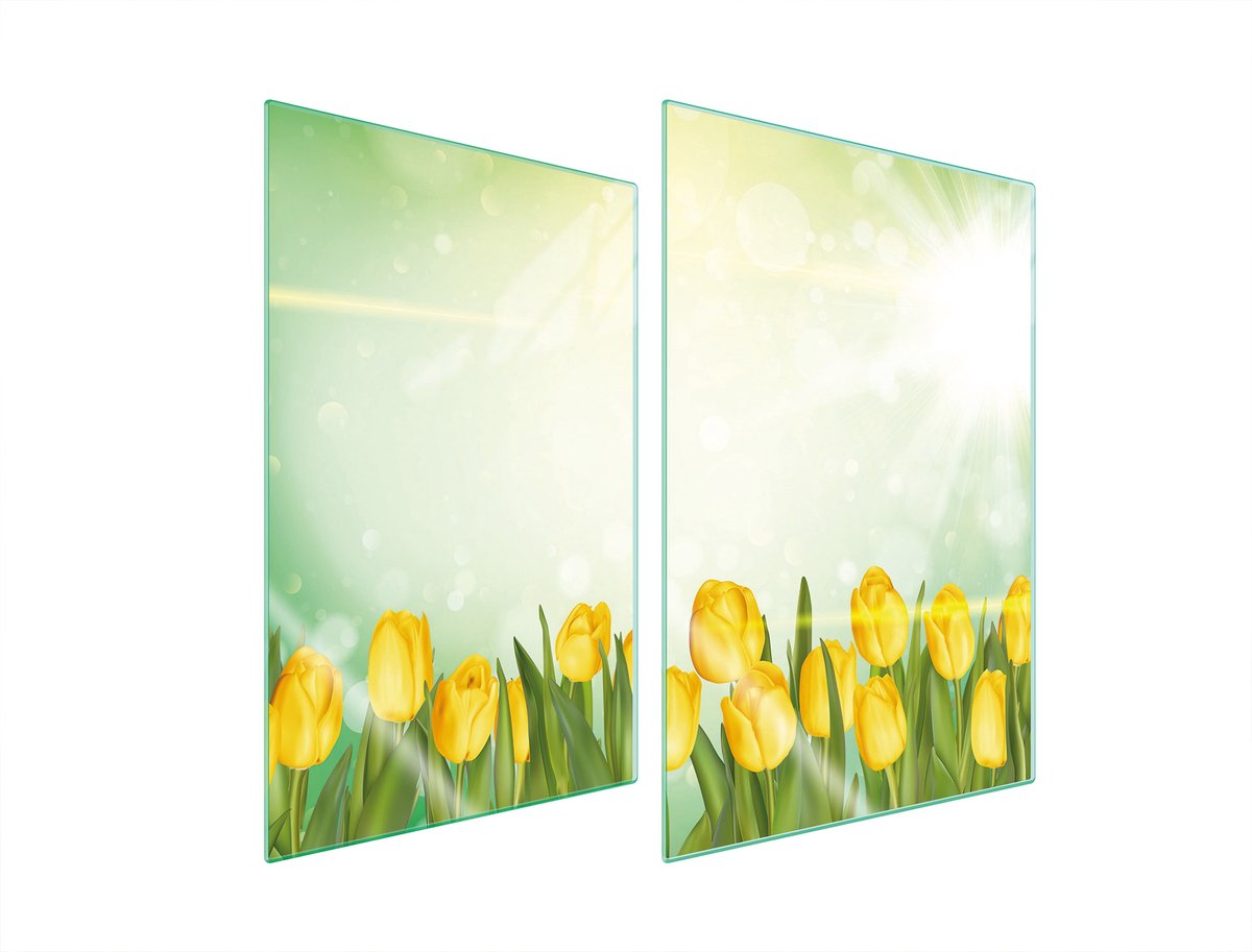 TMK ArtDeko - Serie - Snijplank - Tulpen - Beschermplaat - Glas