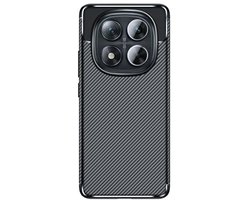 Beline Carbon Armor Serie - Beschermhoes - Xiaomi Redmi Note 14 Pro - 5G - Zwart Carbon
