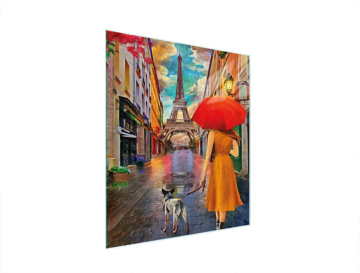 TMK ArtDeko - Glazen Snijplank - 45x52 - Parijsmotief - Veilig - Veelzijdig
