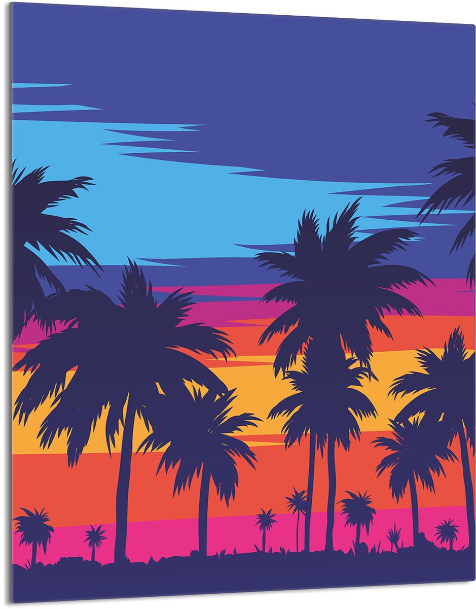 TMK ArtDeko - Snijplank van Glas - Palmen Design - 40x52 cm - Veelzijdig Keukenelement