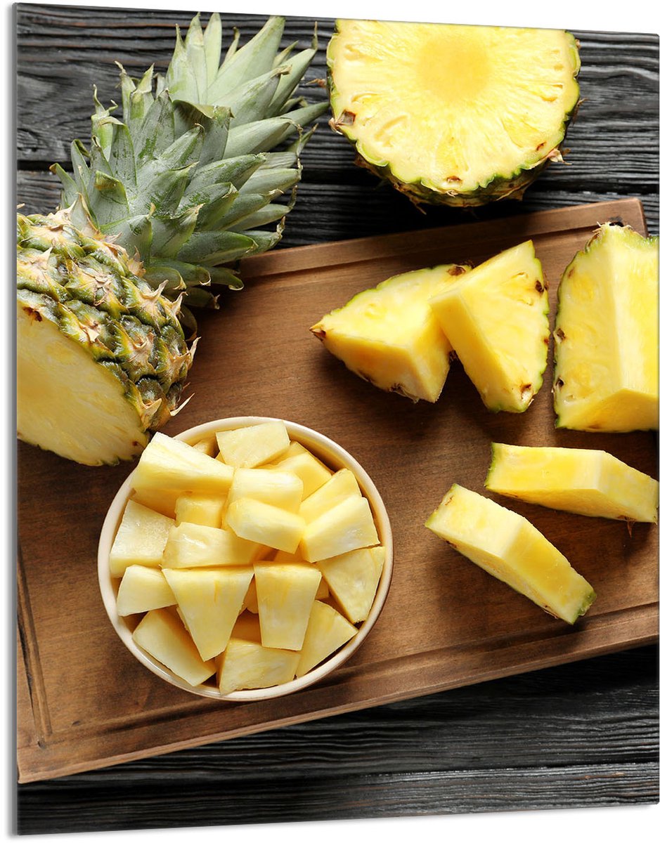 TMK ArtDeko Ananas Serie - Glazen Snijplank - 40x52 cm - Hartglas - Antibacterieel