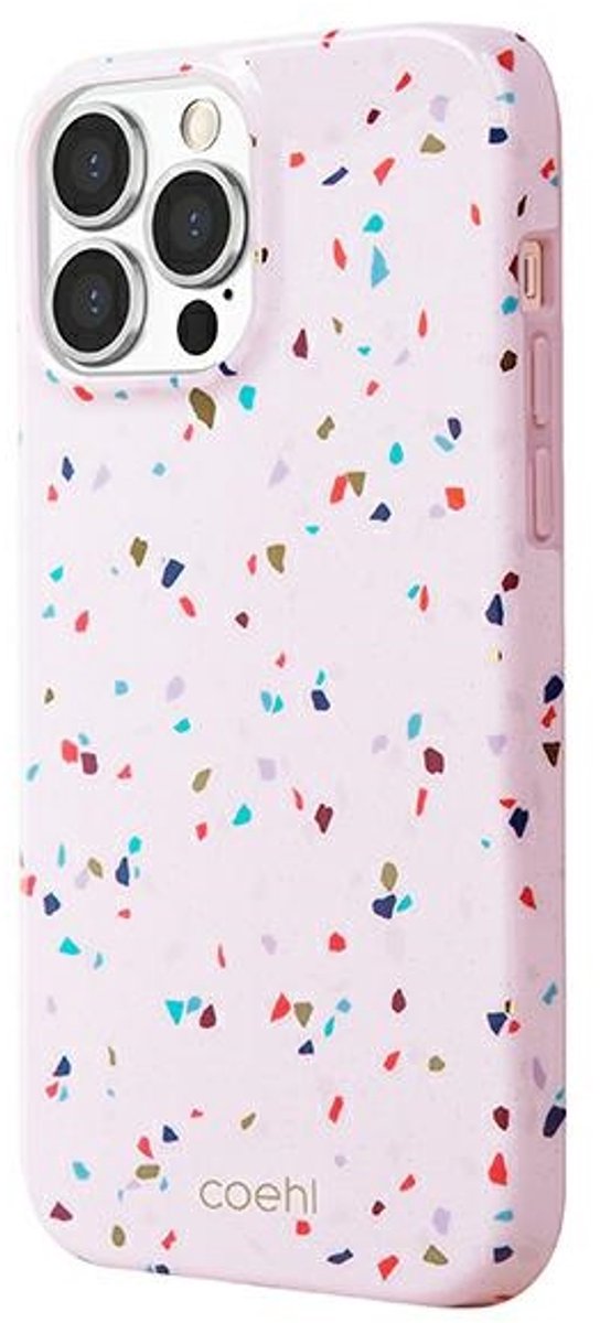 UNIQ - Coehl - Terrazzo iPhone - 13 - Pro - Max - 6.7 - hoesje - roze/blush - roze