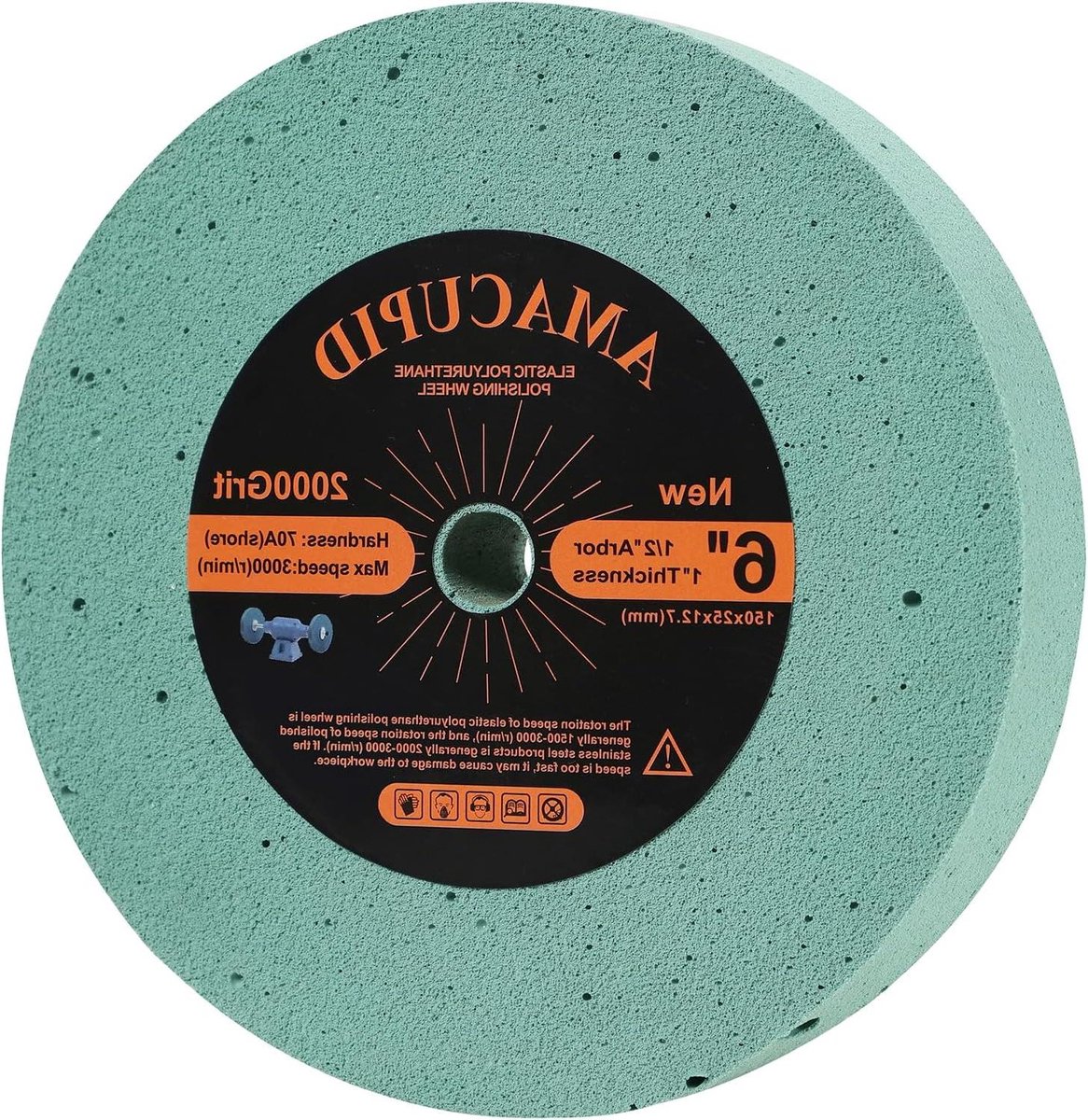 Polijstschijf Polyurethaan - Polijstwiel Poetsdisc - Metaal Afwerken - Flexibel Elastisch Materiaal - 15 cm - Grijs