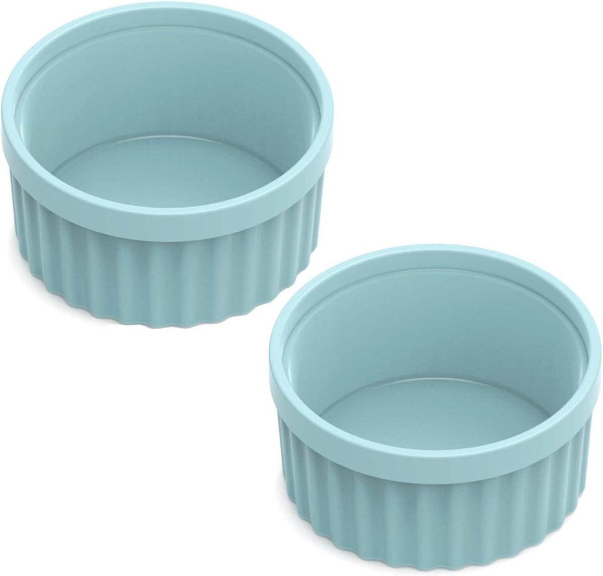 Siliconen Ramekins - Soufflé Vormpjes - Individuele Porties Bakken - Flexibel en Ovenvast - 10 cm - Cyaan