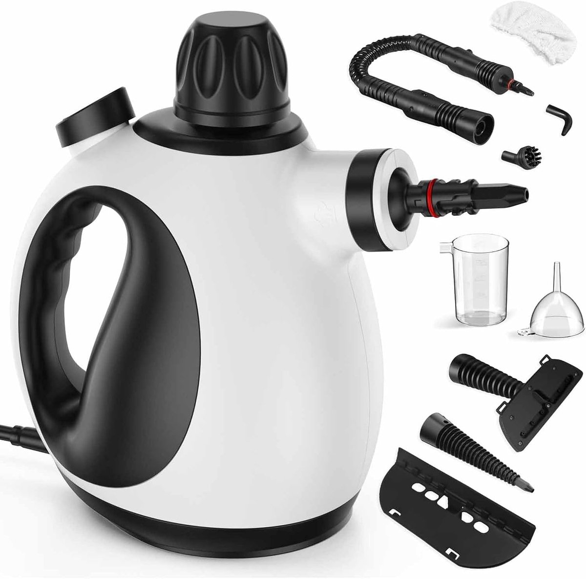 Handstoomreiniger - Krachtige Stoomreiniger 1050W - 350ml Waterreservoir - Inclusief 9-delige Accessoireset - Dieptereiniging 105°C - Wit