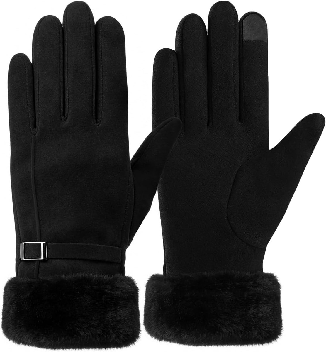Zachte winterhandschoenen voor dames, touchscreen-handschoenen met fleece, winddicht en thermisch voor koude dagen
