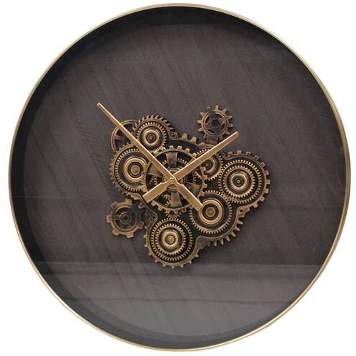 Ronde wandklok van MDF goud - 60x60x7.5 cm | Cozy Ibiza