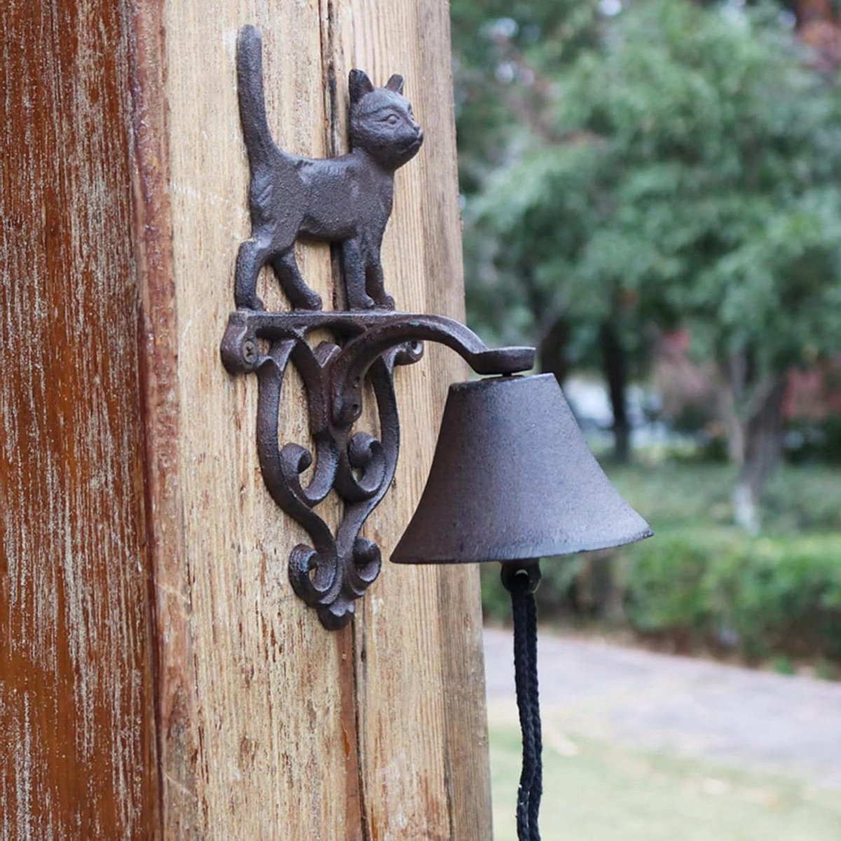 Gietijzeren Deurbel - Hangende Bel - Gasten Aankondigen - Antiek Dieren Design - 14 x 14 x 24 cm - Zwart