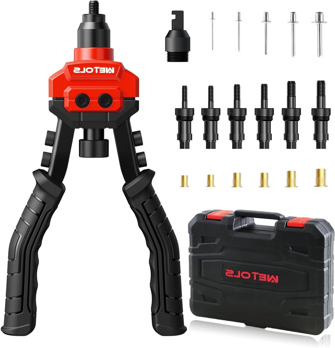 Klinknagel Moer Gereedschap - Klinktang Set - Metaal Verbindingen Maken - 3-in-1 Functionaliteit - 37.7 cm - Zwart