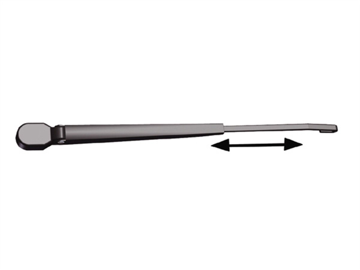 Roca Verstelbare wisserarm met verstelbare tip W10/12, Zwart/RVS 324-460mm