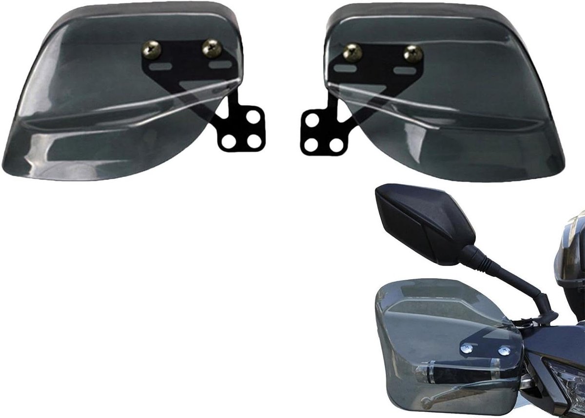 Handbeschermers Motorfiets - Stuurbescherming Windscherm - Bescherming Tegen Weer - Universele Pasvorm - 23 x 23 x 1 cm - Zwart