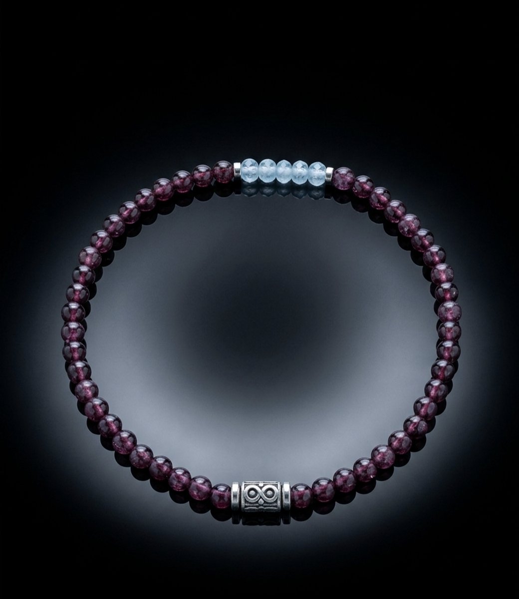 Luxe Garnet Armband - 4mm Ronde Edelsteen - 925 Sterling Zilver - Moederdag Cadeau