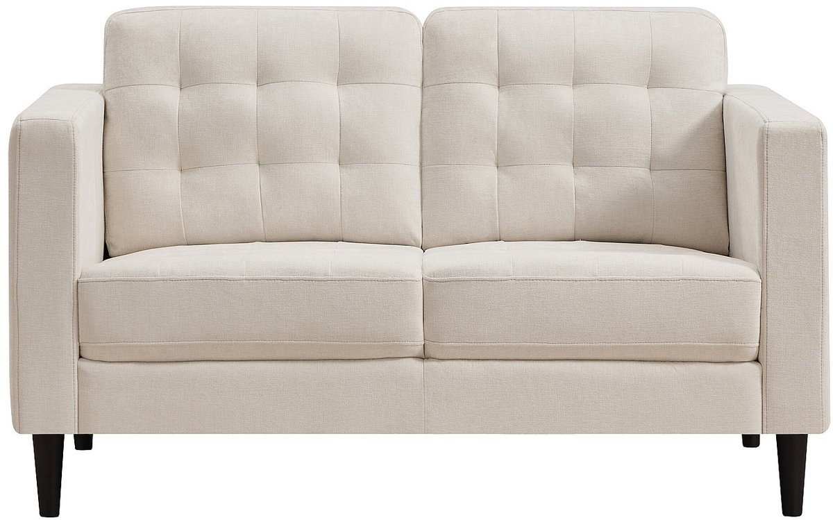 Vente-unique Tweezitsbank in beige stof DIBALU