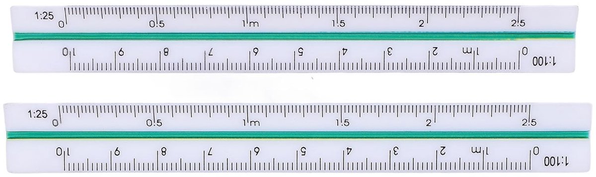 VT Goods - Architecten Liniaal 12.5cm - Verhoudingen voor Studenten - Precisie en Nauwkeurigheid - Perfect voor Technisch Tekenwerk - Professioneel ...