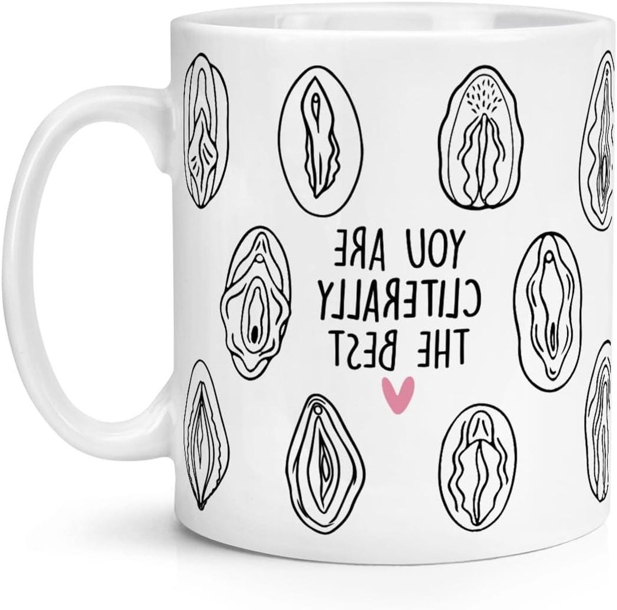 Keramische Mok - Koffiemok Theeglas - Dagelijks Gebruik - Dubbelzijdig Bedrukt - 10oz - Wit