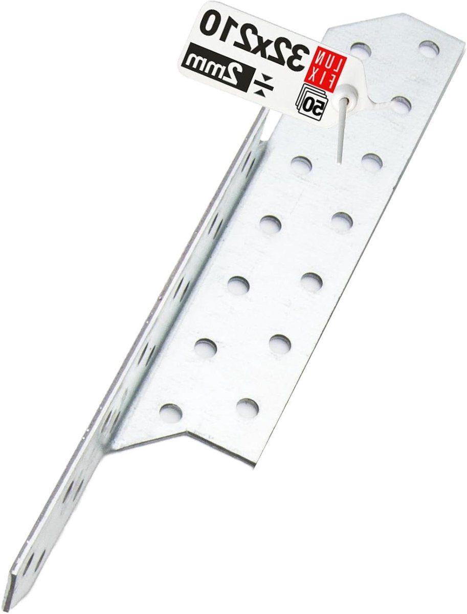 Sparrenpettenanker Verzinkt - Balkverbinder Hoekverbinder - Dak Stabiliseren - Heavy Duty Uitvoering - 32x210mm - Zilver