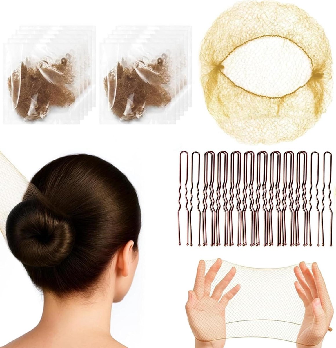 Haarnetset - Broodjesnetten - Haar Stylen - Elastische Rand - 20 Stuks Netten - Blond