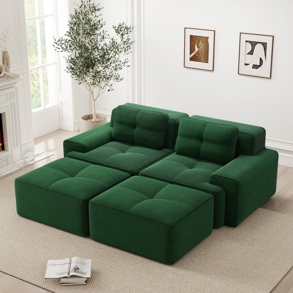 MODFU Modulaire Bank - Diepe Zitting En 32D-Schuim - Minimalistisch - Voor Woonkamer - Rib