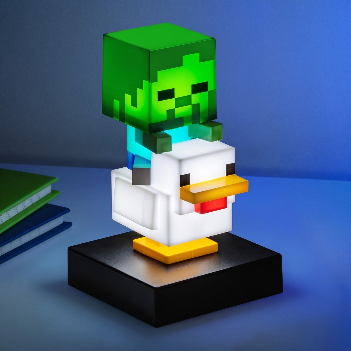 Minecraft Chicken Jockey Lamp – 12 cm LED Mini Lamp, Sfeerverlichting, Batterijgevoed
