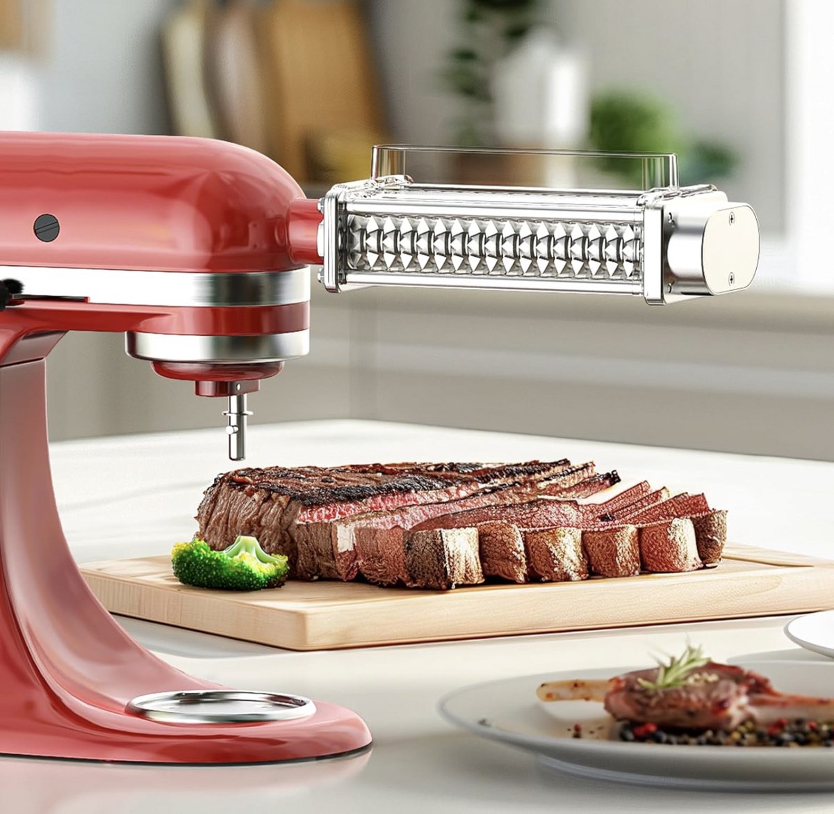 Vleesmalser Accessoire voor KitchenAid – Meat Tenderizer Opzetstuk – Roestvrij Staal – Geschikt voor Alle KitchenAid Standmixers
