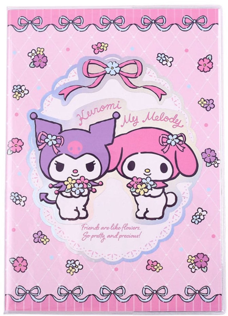 Sakami Merchandise Sanrio Notebook Kuromi & My Melody Pastel Flower Holographic Checkered Stationery